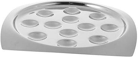 Amosfun Plat à Escargots Inox Compartiments Antidérapants Pour Cuisson Four Service Fruits De Mer Et Escargots Assiette Carrée Résistante