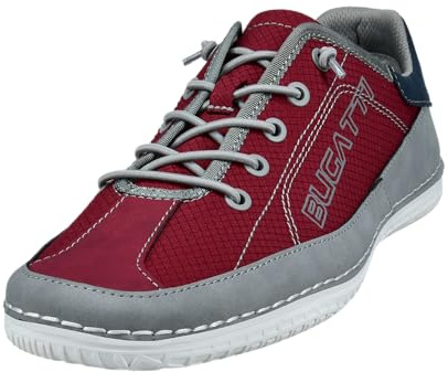 bugatti Men's Business Shoes, Men's Lace-Up, Dark Red Grey 3115, 10 UK