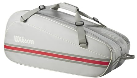Wilson Team 6 Pack, with a Spacious Accessory Pocket and Adjustable Strap, Provides Complete Racket Protection, Colour: Oats