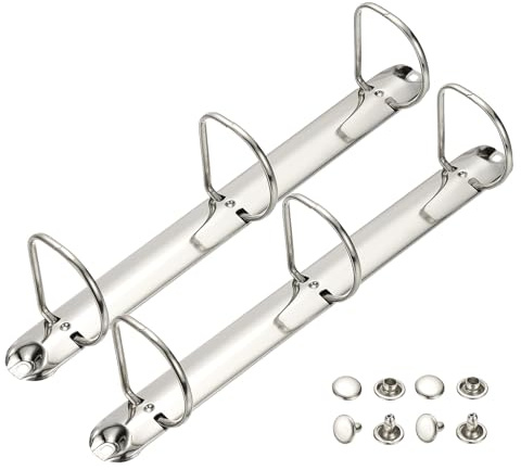 PATIKIL A4 3 hål ringpärmsmekanismer, 2 set 5 cm D-ring ersättningspärm planerare lösa bladbindande ryggar för organisatörer gör-det-själv fyllning pappersförvaring mapp tillbehör, 26 mm silverton