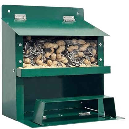 Squirrel Feeder - 20.5x15.8x23cm Squirrel House | Decoration Winter Metal House Box Feeder | Weatherproof Backyard Feeding Winter Food Supply Decoration For Park Garden Duck Chipmunk Birds Animal