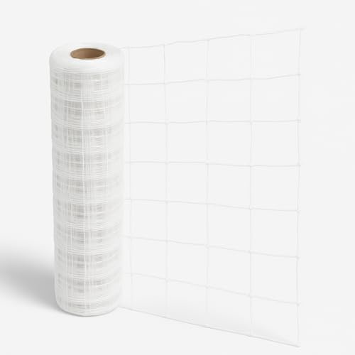 Rete per Rampicanti e Ortaggi da Giardino – Bianco, Robusta e Resistente – Sostegno Piante Rampicanti come Pomodori, Fagioli, Piselli – Diverse Misure Disponibili (Bianco, 10x2 m)