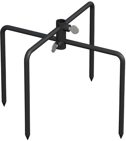 Mocomax Base stabilizzatore per palo si applica a ganci da 1 cm a 1,8 cm, supporto stabilizzatore per mangiatoia per uccelli da esterno con 4 rebbi, base in metallo per casetta per uccelli, asta per