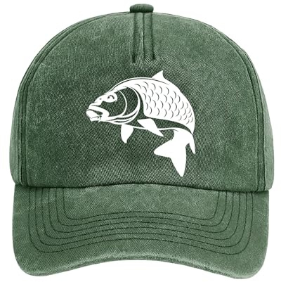 Vintage 5 Panel Fisherman's Hat - Ideal Carp Fishing Gifts for Men (Green)