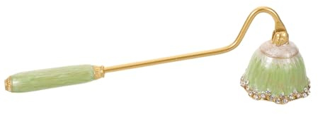 OSALADI Spegnicandele Vintage in Metallo Manico Lungo e Strass Accessorio Conico per Spegnere Stoppini di Candele da tè e Candele Affusolate Sicuro per Uso Domestico e Regalo