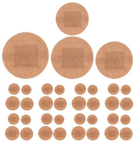 DIYEAH Stretch Fabric Finger Plasters 160pcs Round Spot Bandages Assorted Sizes (22mm, 25mm, 30mm, 38mm) Breathable Adhesive for Fingertip and Knuckle Wound Care, First Aid Patch Set