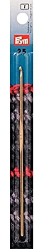 Prym 14 cm 2.50 mm Crochet Hooks for Wool with Handle, Aluminium Silver