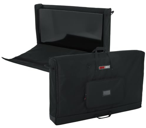 Gator Cases Gepolsterte Nylon-Tragetasche für den Transport von LCD-Bildschirmen, Monitoren und Fernsehern; passend für 50-Bildschirme (G-LCD-TOTE50), Schwarz