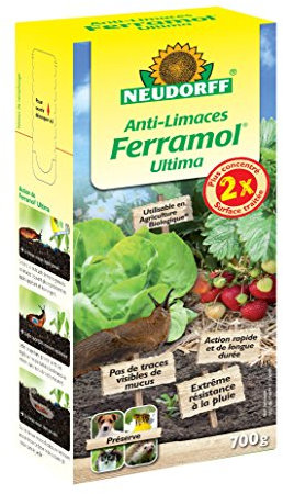 Neudorff Anti-Limaces Ferramol Ultima - 700 g - Contre les limaces et les escargots sur les légumes, fraises et plantes d’ornement