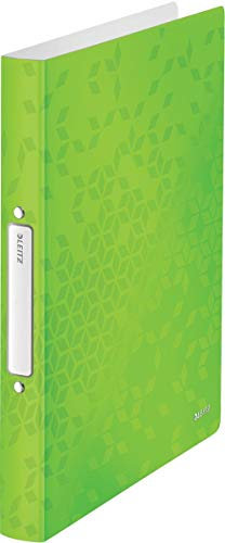 Leitz 4257 Ringbuch Ringbücher Ringordner WOW, A4, 2 Ringe, 25mm, 10er Packung, Farbe:grün