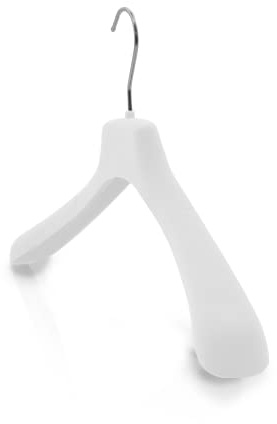 Kiroplast 15 Perchas de Terciopelo Antideslizantes para Ropa Exterior, Muletas, Abrigos y Chaquetas - 42cm (Blanco)