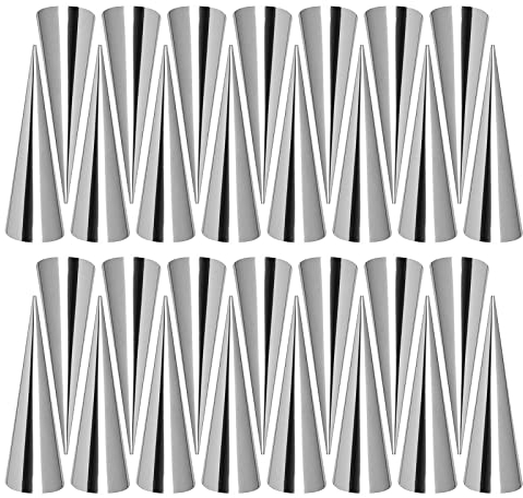 Cannoli Röhrchen, FantasyDay 30 Stück Schillerlockenform aus Edelstahl Schaumrollen Hörnchen Sahnerollen Schaumrollenformen - Kuchen Spritztüllen Spirale Horn Backform Backzubehör