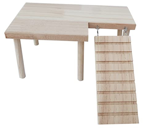 BCOATH Hamster Holzplattform Mit Leiter Natürliche Spielzeugtreppe Für Kleine Tiere Für Hamster Meerschweinchen Und Chinchillas Fördert Bewegung Und Balance