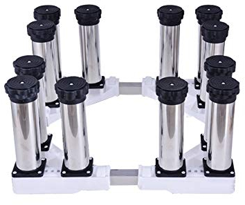 Universalsockel Hochregal Waschmaschine Regalsockel Teleskoplänge/Breite 45–68 cm Verhindert Kratzer Dellen Trockner Kühlschrank Gerätesockel Antivibrationsmatte 4/8/12 Beine (8 Beine, 14–17 cm)