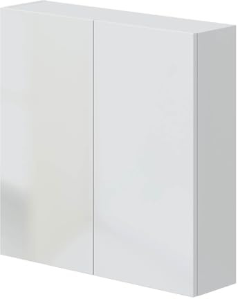 PEGANE Armoire Suspendue de Salle de Bain 60 cm avec 2 Portes Coloris Blanc - Longueur 60 x Profondeur 16 x Hauteur 60 cm