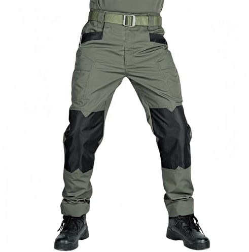 Pantalones tácticos LeSpartan Le Spartan para hombre, pantalones de motocicleta, ligeros, repelentes al agua, Ripstop, cargo, de secado rápido, pantalones de senderismo para ciclismo, verde, XL