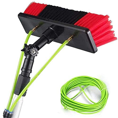 Spazzola per la Pulizia dei Pannelli solari con 3 Pali da 12 m per Auto, roulotte, Camion, Camper e Autobus. Spazzola ad Acqua con Testina da 30 cm, Soluzione Professionale per la Pulizia de