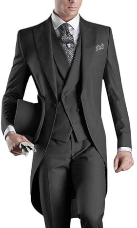 Hombre De Ajustado Groomsmen Smoking Traje de FRAC for Hombre, 3 Piezas, for Boda, Novio, Esmoquin, Formal, for graduación, Conjunto de Moda(Dark Grey,6XL)