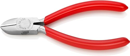 KNIPEX Seitenschneider für Elektromechaniker verchromt mit Kunststoff überzogen 125 mm, 76 03 125