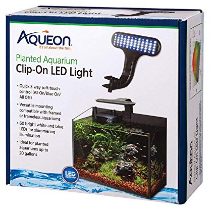 Aqueon Clip-On LED Aquarium Fish Tank Light for Planted Growing Plants for Up To 20 Gallon Aquariums