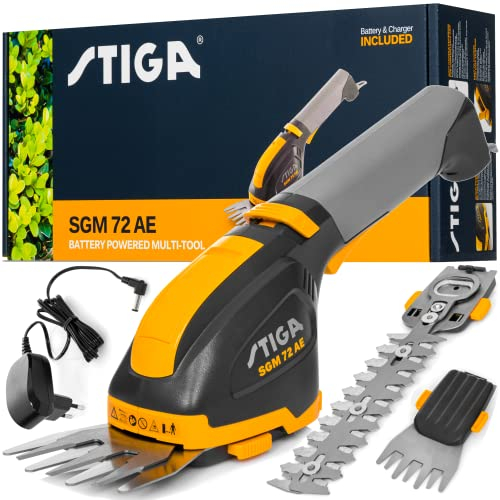 Stiga SGM 72 AE Akku Grasschere, Strauchschere inkl. Akku, mit Zubehör 7.2V