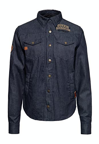 Queen Kerosin Camiseta funcional para mujer Adventure Gear Outdoor | Camisa de manga larga | Chaqueta funcional | Forro Softshell interior Speedway Queens, azul oscuro, XXL