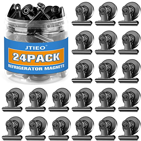24 Pack Magnetic Clips Fridge Magnets Whiteboard Magnets, Magnet Clips for Teacher Supplies, Refrigerator Magnets for Photo Displays Memo Note