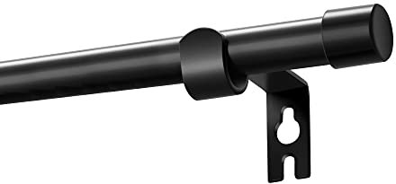 Alskarhem Black Curtain Rods for Windows 30 to 88 Inch,5/8 Inch Small Curtain Rod Set With Brackets.