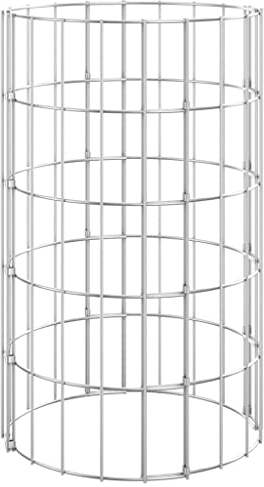 vidaXL Poste Circular de Gaviones Acero Galvanizado Ø30x50 cm Muro Gabion