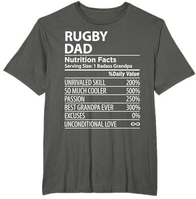 Datos nutricionales de Rugby Dad | Divertido papá de Rugby Camiseta