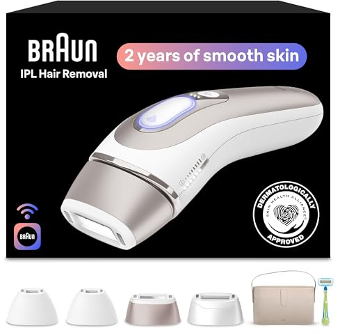 Braun Smart IPL, Skin i·Expert Pro 7, VOGUE's Best Hair Removal Device, IPL Hair Removal for Women and Men, Permanent Laser Hair Reduction At-Home, World's 1st Smart App, 4 Heads, IPL7387
