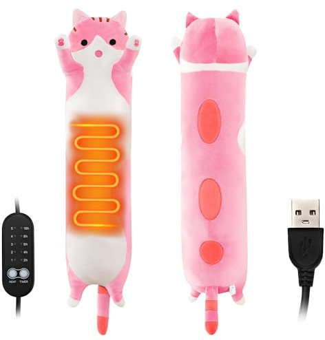 Cuscinetto riscaldante per gatti Sollievo dal dolore mestruale, cuscinetti elettrici portatili USB, animali di peluche simpatici, regali divertenti per donne
