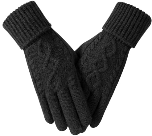 Tavaleu Winter Womens Gloves, Touch Screen Glove, Elastic Cuff Knit Glove