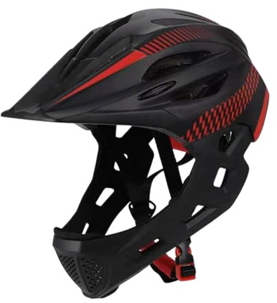rockible Casco da Bici per Bambini Casco da Bicicletta Elegante, Casco da Ciclismo Casco Integrale per Andare in Bicicletta Pattinaggio a rotelle all'aperto, Nero Rosso