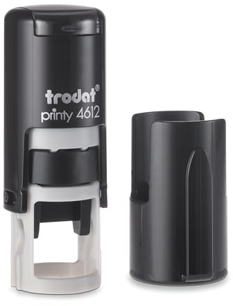 Mister Timbri Timbro Autoinchiostrante Trodat 4612 Ø12 mm Rotondo Personalizzabile - 2 Righe di Testo, Ecologico e Ideale per Dati Aziendali o Firma