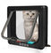 LUOJINYI Porta per gatti, in acrilico ABS, porta interna, porta di sicurezza per animali domestici con serratura a 4 vie, 19,8 x 19 x 5,5 cm, facile installazion, Nero, M