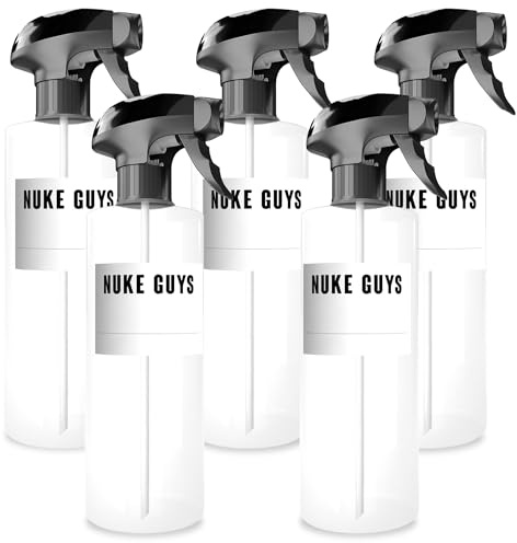 Nuke Guys 5 x sprayflaska 500 ml för fyllning | tomma sprayflaskor lämpliga för vatten – rengöringsmedel – desinfektionsmedel – rengöringsmedel | spruta för blommor – växter – bil