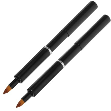 Healvian 2 pack Lip Brush Retractable Lipstick Brush and Lip Gloss Applicator Set Portable Makeup Tool for Precise Colour Application Reusable Concealer Wand for Travel