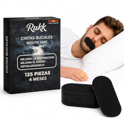 PACK PRO 125 Tiras Bucales para Dormir – Mouth Tape, Cinta Bucal Antironquidos, Parches Boca, Mejora la Respiración Nasal, Adhesivo Hipoalergénico