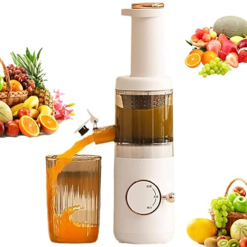 Licuadora de prensado lento de 120 W con interruptor 3D, extractor de jugo de alto rendimiento para frutas y verduras. Portátil, diseño fácil de limpiar que conserva los nutrientes. Prensa compacta