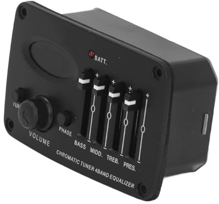 Chiyyak Akustiska Gitarrförförstärkare 4-bands Equalizer med Hållbar Konstruktion för Långvarig Användning