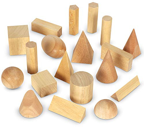 Learning Resources Trä Geometrisk Fasta Ämnen 19-Stycken Uppsättning