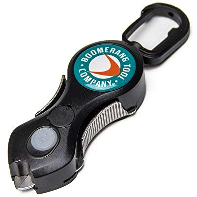 Boomerang Tool Company Original Snip with Led Light Fishing Line Cutter, 36 Retractable Tether, Stainless Steel Blades Cut Braid Clean and Smooth Everytime!, Black