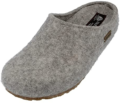 HAFLINGER Grizzly Michl filttofflor med gummisula, Stegrumselerad, 36 EU