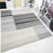 VIMODA Hochwertiger Teppich Grau Beige Kariert Modern Dichter Hoher Flor Mehrfarbige Melierung mit Used Optik, Maße:160x230 cm