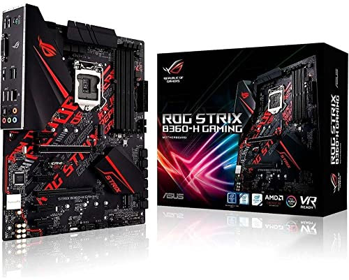 Asus Rog Strix B360-H Gaming Mainboard Sockel 1151 (ATX, Intel B360, DDR4 Speicher, duales M.2, HDMI, DVI, 6Gbit/s SATA, USB 3.1, Aura Sync)