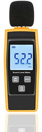 Probador de Ruido, Decibel Meter Sound Level Reader, 30dBA up ~ 130dBA, LCD Noise Decibel Meter, para Monitoreo de Contaminación Acústica, Configuración de Cine en Casa