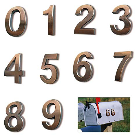 KAILEE 10pcs Numeros de Buzon 0-9 Numeros de Casa Exterior Adhesivos 5 x 3.5cm Numeros de Puerta para Casa del Hotel Puerta Dirección Número Placa Etiqueta Signo