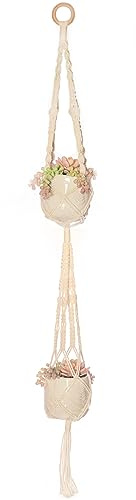 Solid Oak Macrame Hanging Kit-Double Plant Hanger