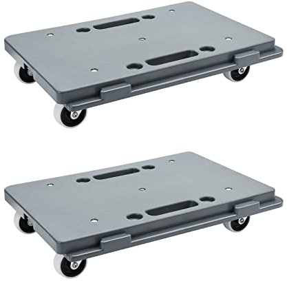 Nellyke Furniture Dolly, 2 Pack Small Flat Moving Dolly, Furniture Movers with 4 Wheels, 500Lbs Capacity, Connectable and Portable Dollies for Heavy Appliance, Gray
